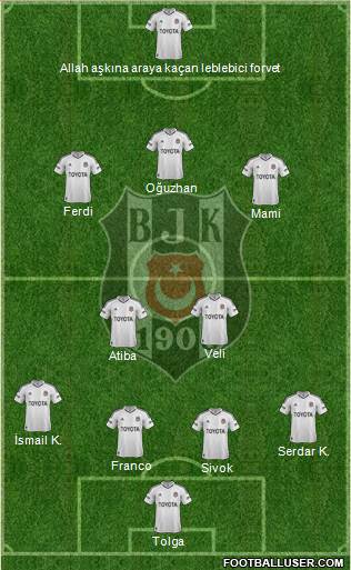 Besiktas JK Formation 2013