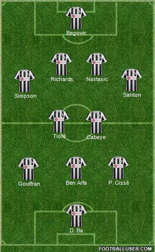 Newcastle United Formation 2013