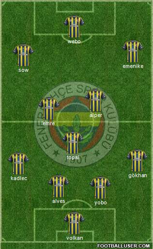 Fenerbahçe SK Formation 2013