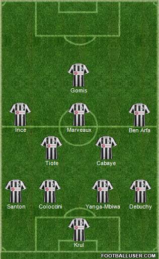 Newcastle United Formation 2013