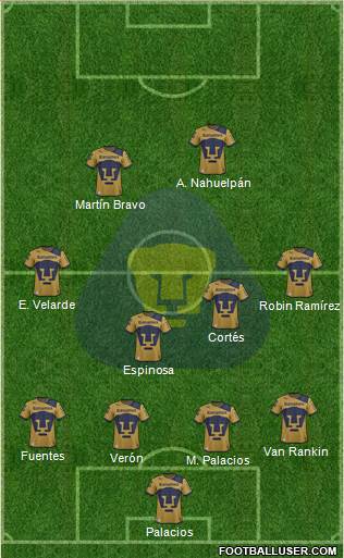 Club de Fútbol Universidad Formation 2013