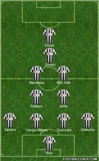 Newcastle United Formation 2013