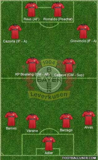 Bayer 04 Leverkusen Formation 2013