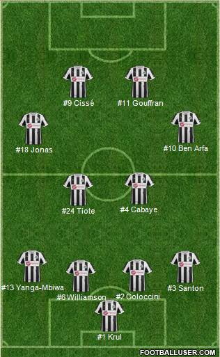 Newcastle United Formation 2013