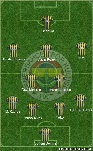 Fenerbahçe SK Formation 2013