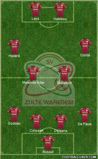 SV Zulte Waregem Formation 2013