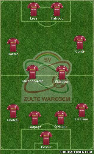 SV Zulte Waregem Formation 2013