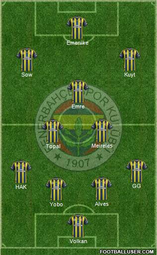 Fenerbahçe SK Formation 2013