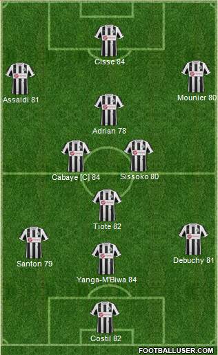 Newcastle United Formation 2013