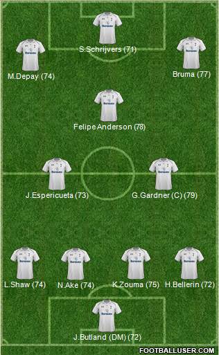 Tottenham Hotspur Formation 2013