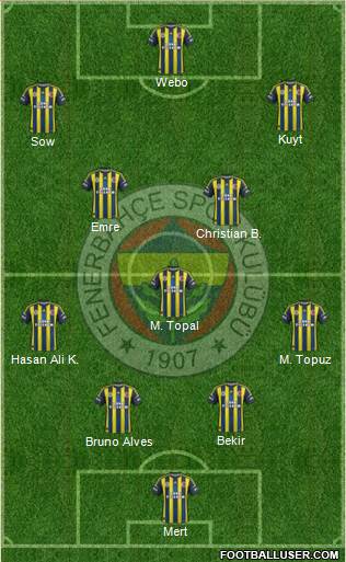 Fenerbahçe SK Formation 2013