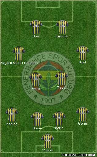 Fenerbahçe SK Formation 2013