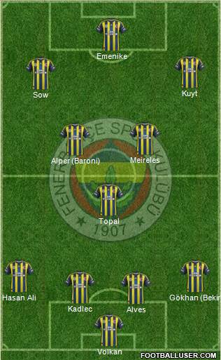 Fenerbahçe SK Formation 2013