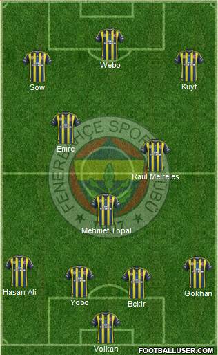 Fenerbahçe SK Formation 2013