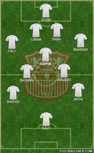 Amel Saad Olympic Chlef 4-3-2-1 football formation