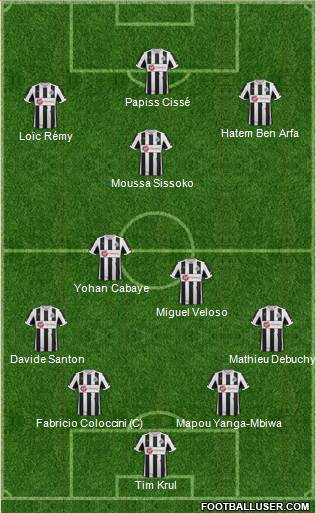 Newcastle United Formation 2013