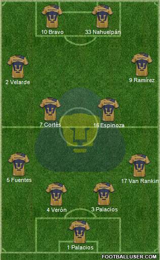 Club de Fútbol Universidad Formation 2013