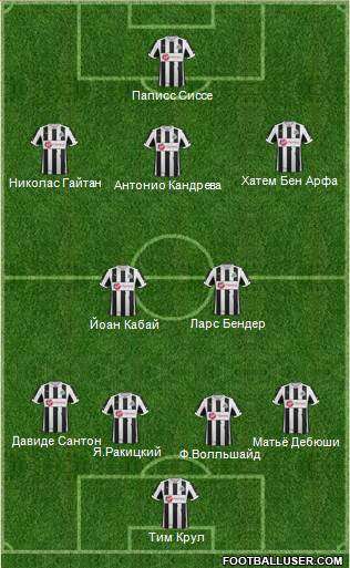 Newcastle United Formation 2013