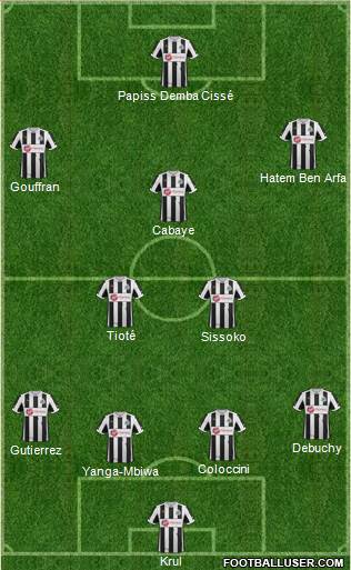 Newcastle United Formation 2013