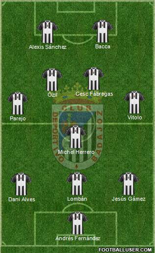 C.D. Badajoz S.A.D. 3-5-2 football formation
