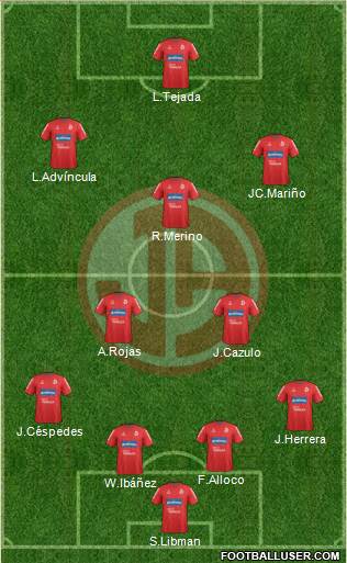 C Juan Aurich 4-2-3-1 football formation