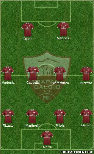 Trapani football formation