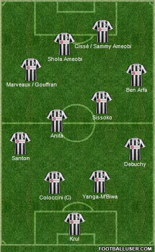 Newcastle United Formation 2013