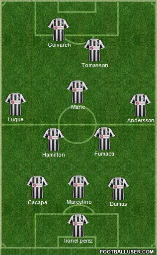 Newcastle United Formation 2013