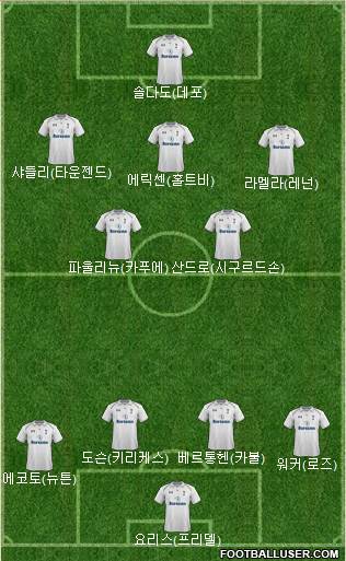 Tottenham Hotspur Formation 2013