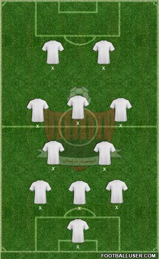 Aboumoslem Mashhad 3-5-2 football formation