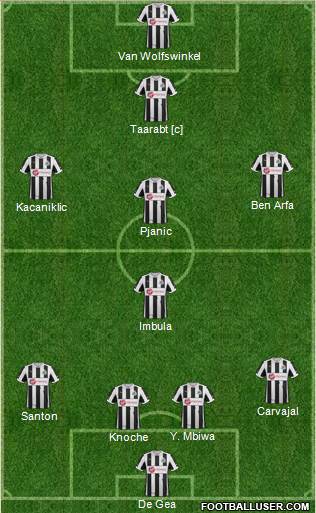 Newcastle United Formation 2013
