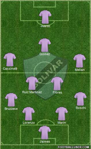 C Bolívar 4-5-1 football formation