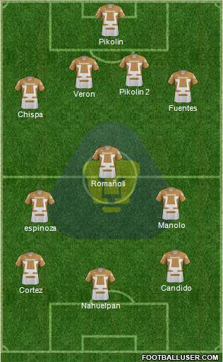 Club de Fútbol Universidad Formation 2013