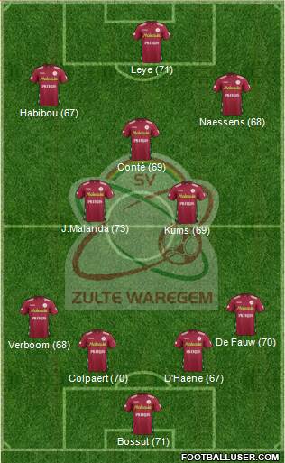 SV Zulte Waregem football formation