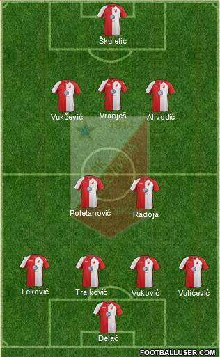FK Vojvodina Novi Sad Formation 2013