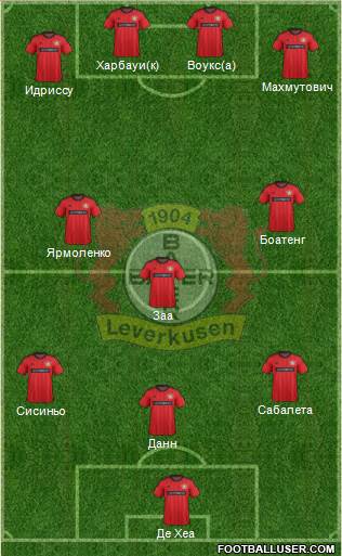 Bayer 04 Leverkusen Formation 2013