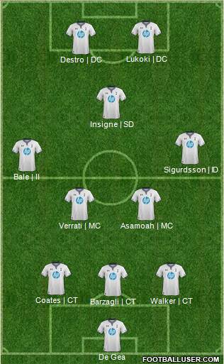 Tottenham Hotspur Formation 2013