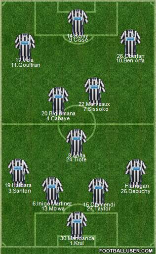 Newcastle United Formation 2013