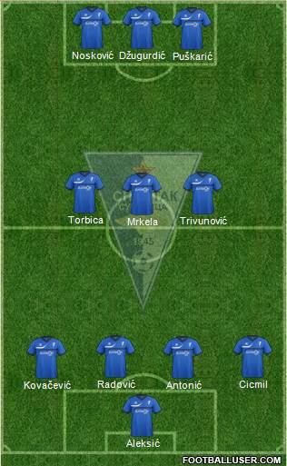 FK Spartak Zlatibor Voda Subotica Formation 2013