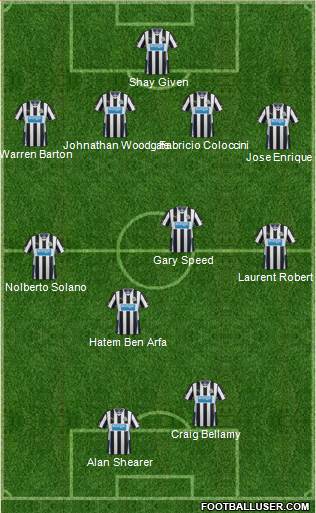 Newcastle United Formation 2013