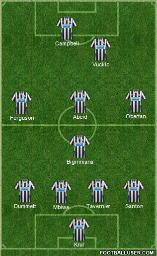 Newcastle United Formation 2013