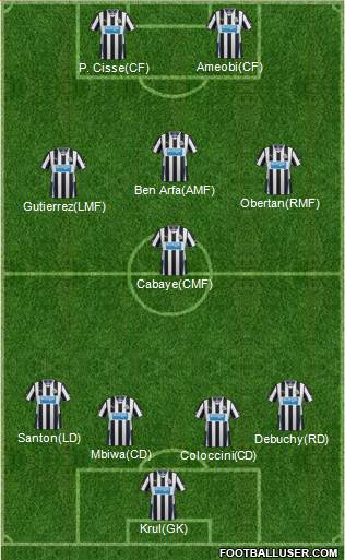 Newcastle United Formation 2013