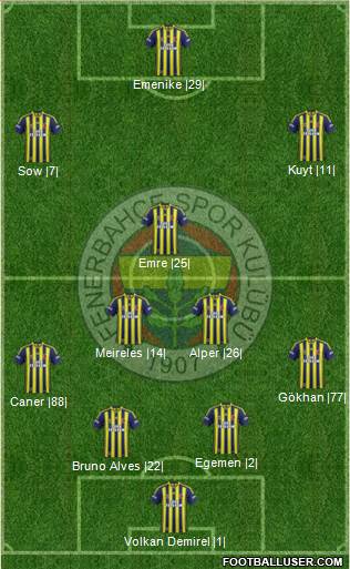 Fenerbahçe SK Formation 2013