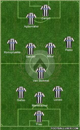 Udinese Formation 2013