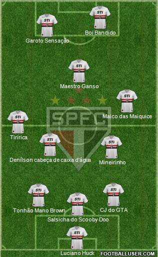 São Paulo FC Formation 2013