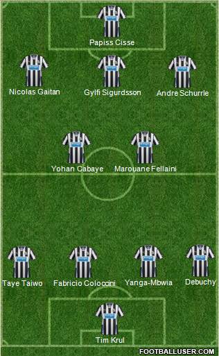 Newcastle United Formation 2013