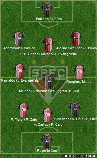 São Paulo FC Formation 2013