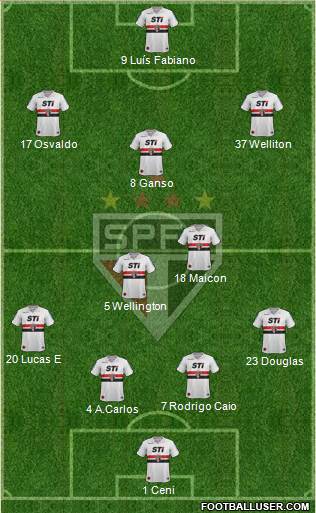 São Paulo FC Formation 2013