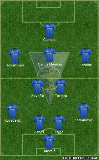 FK Spartak Zlatibor Voda Subotica Formation 2013