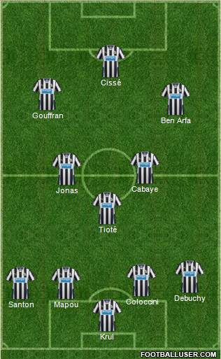 Newcastle United Formation 2013